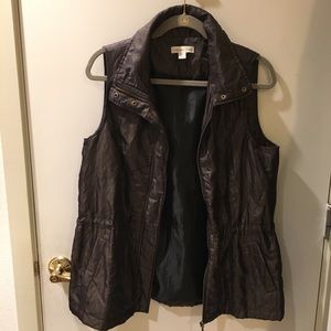 Coldwater Creek Brown Nylon Vest Petite Medium